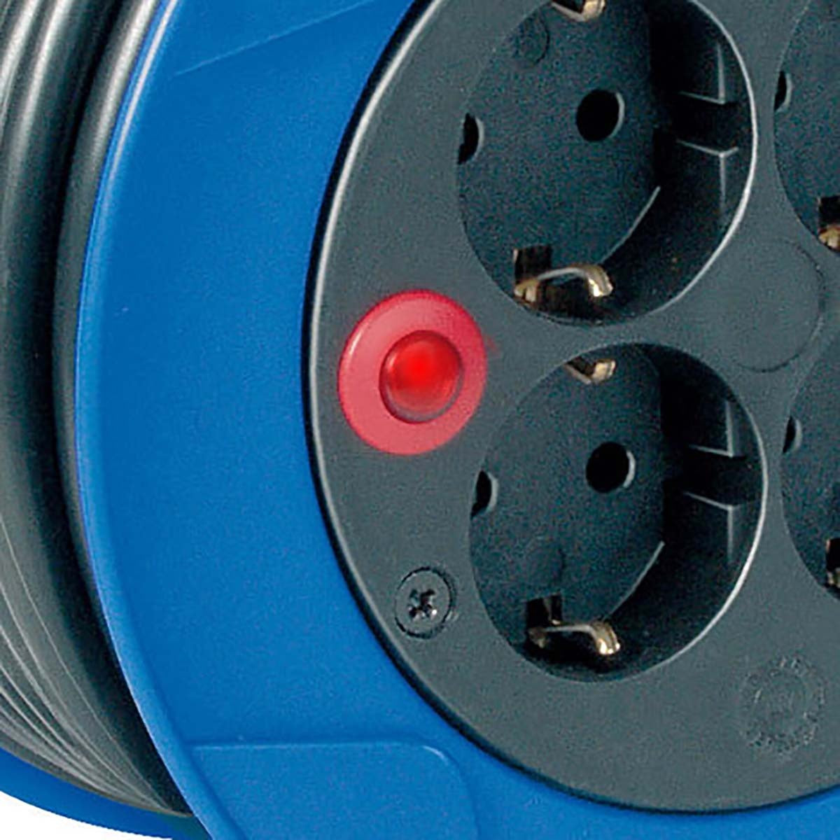 Garant compact cable reel (15 m cable in black, made of special plastic, for indoor use, made in Germany)