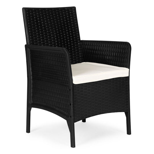 Garden Armchair with Cushion, Rattan Effect, Weatherproof
