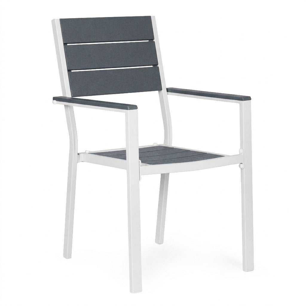 Garden Chairs Set of 2, Steel Frame, HDPE, Weather-Resistant