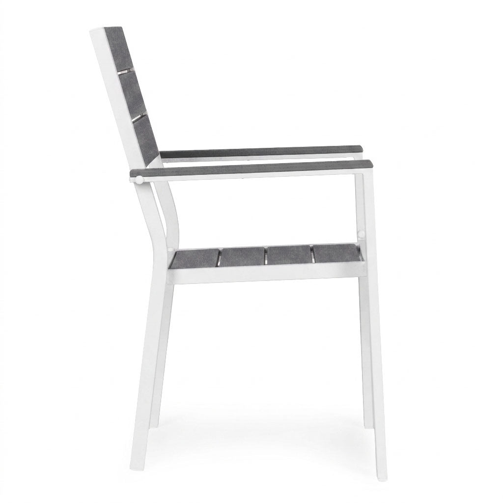 Garden Chairs Set of 2, Steel Frame, HDPE, Weather-Resistant