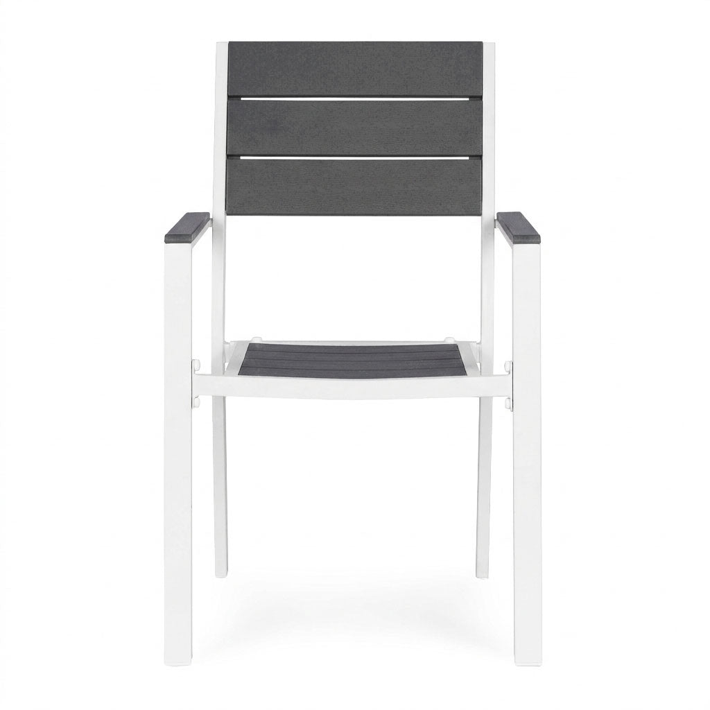 Garden Chairs Set of 2, Steel Frame, HDPE, Weather-Resistant