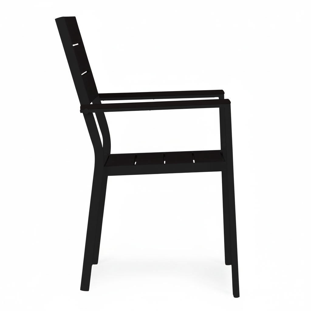 Garden Chairs Set of 2, Steel & HDPE, Weather-Resistant