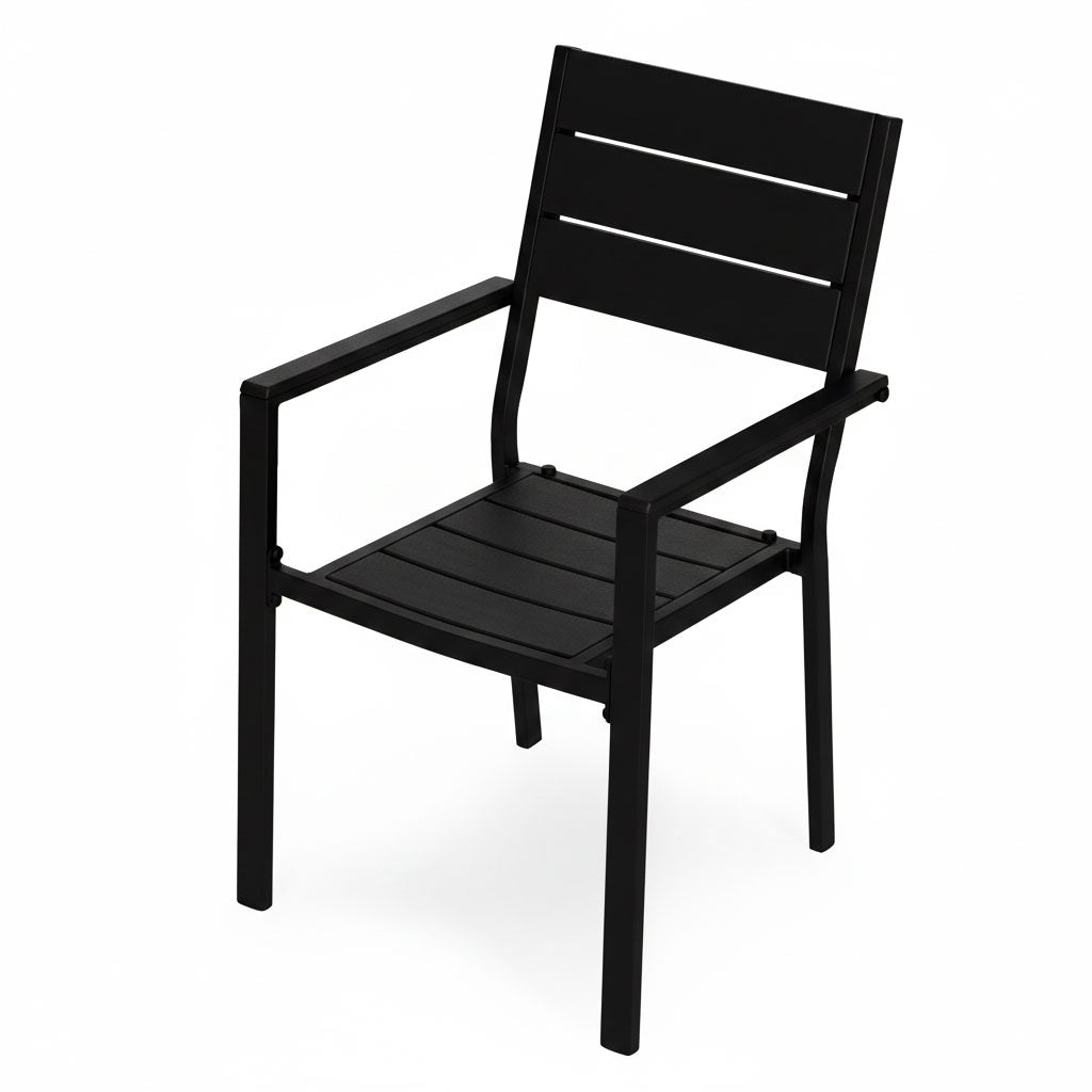 Garden Chairs Set of 2, Steel & HDPE, Weather-Resistant