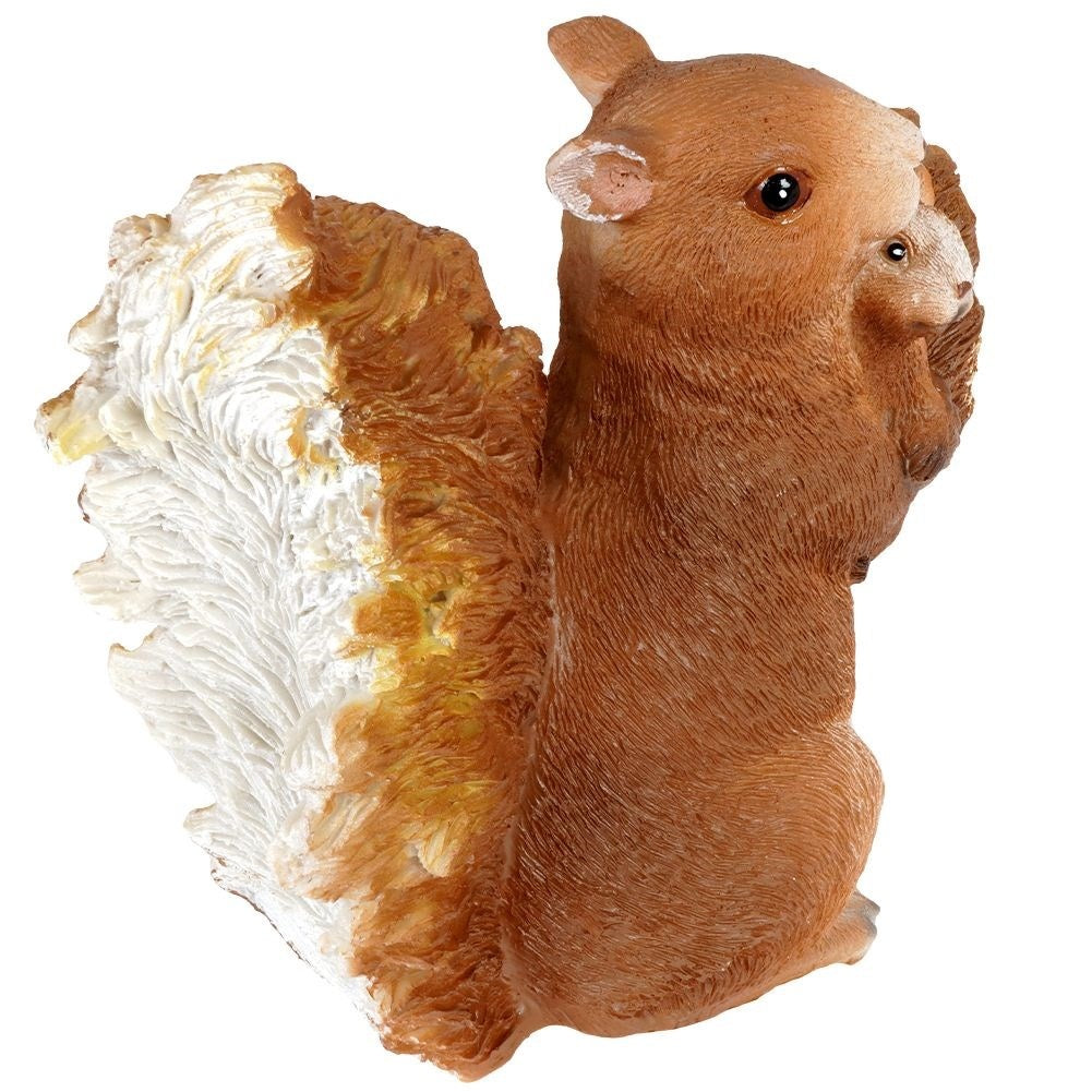 Garden Figurine Squirrel with Cub - Detailed Synthetic Stone
