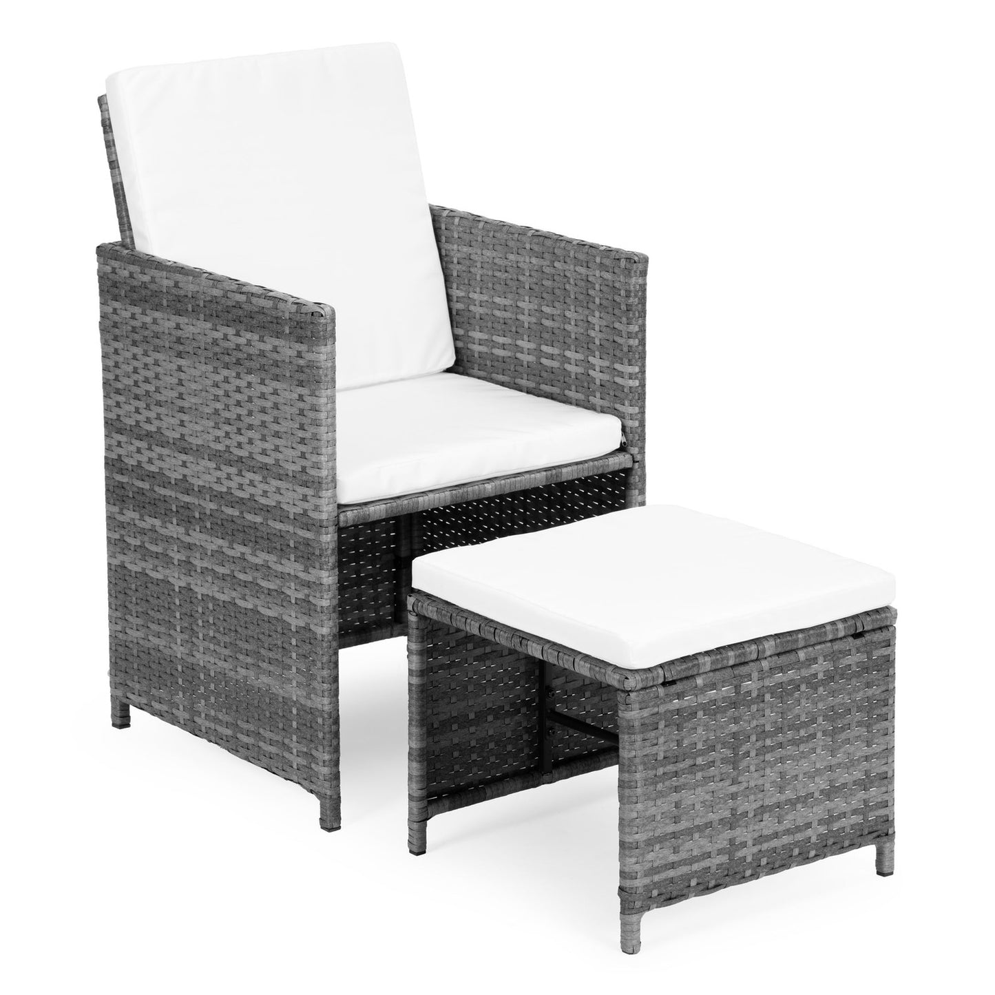 Garden Furniture Set – Rattan Finish, 4 Chairs, Table