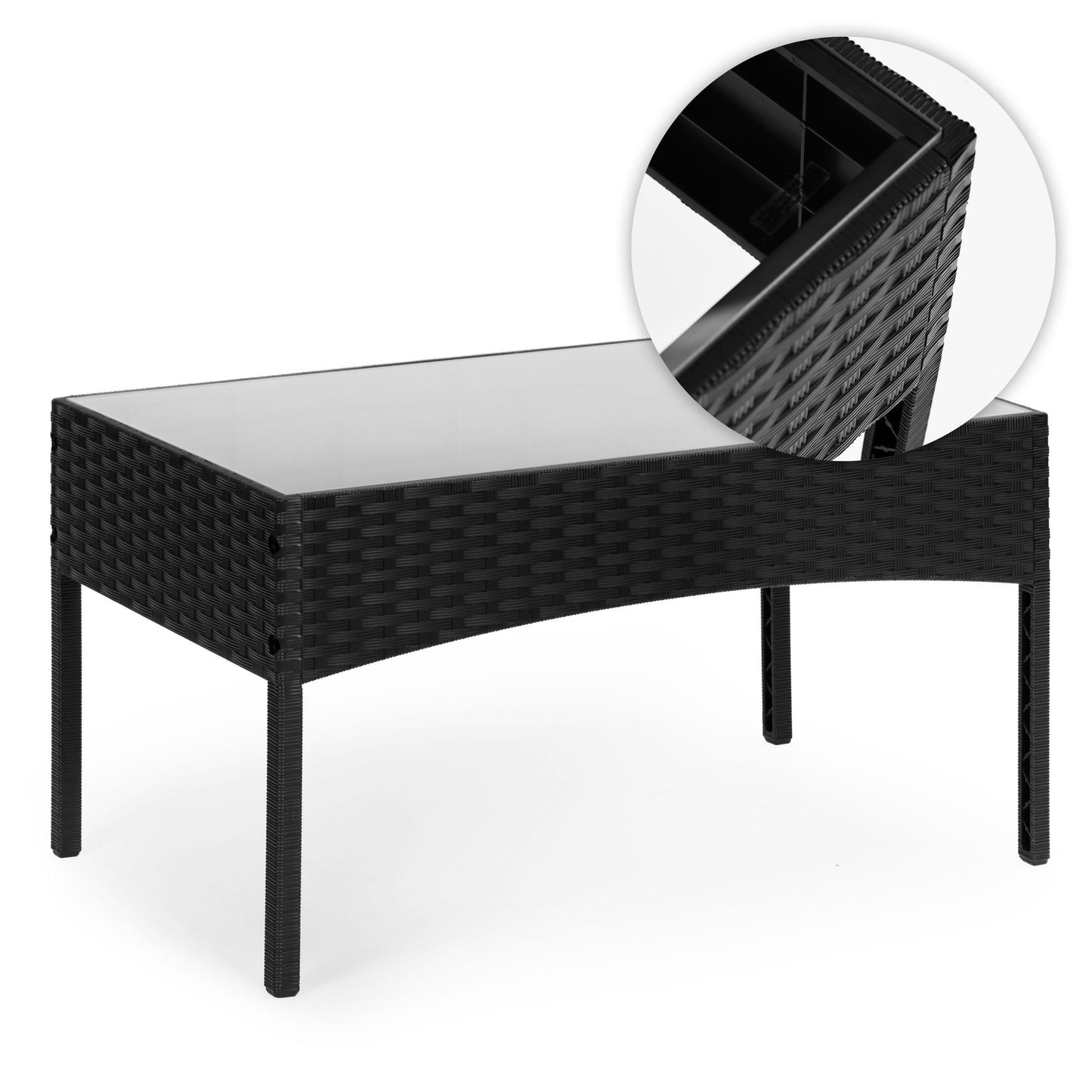 Garden Furniture Set – Table, Bench, Armchairs Black MultiGarden