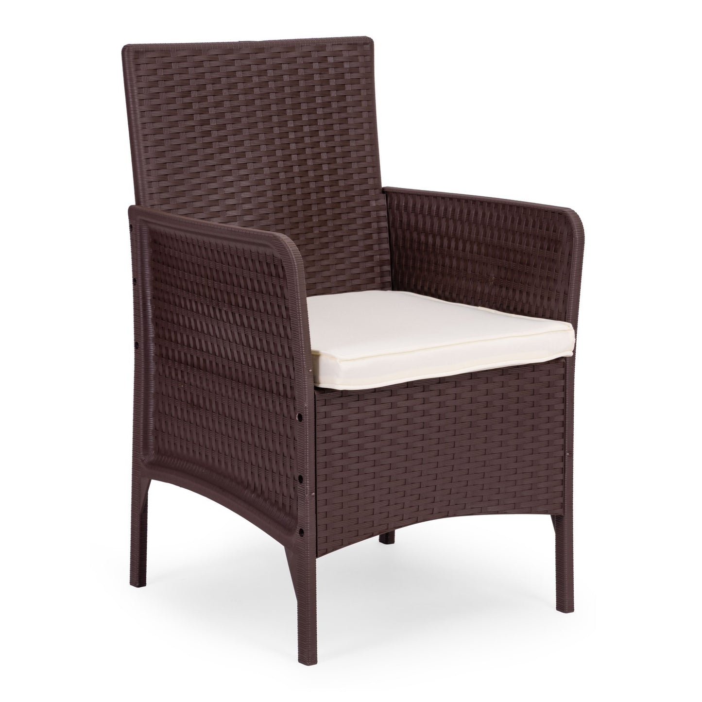 Garden Furniture Set with 2 Armchairs & Glass Table