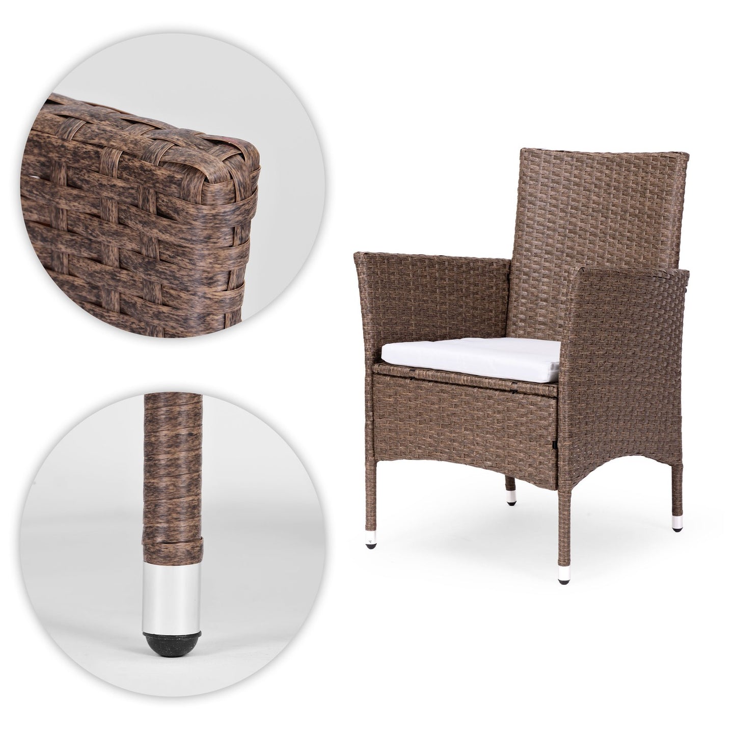 Garden Furniture Set with Rattan-Like Finish – 4 Chairs + Table MultiGarden