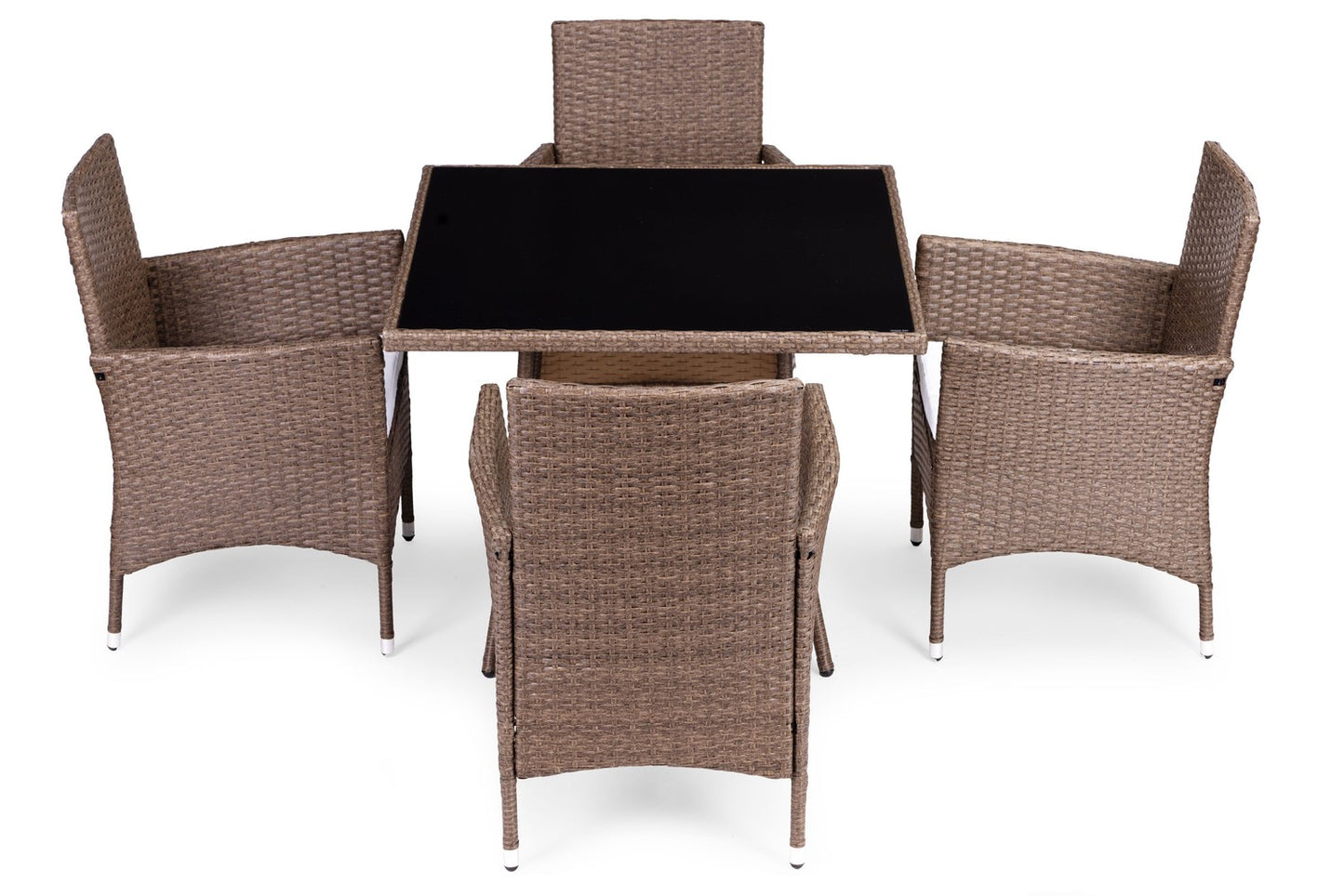 Garden Furniture Set with Rattan-Like Finish – 4 Chairs + Table MultiGarden