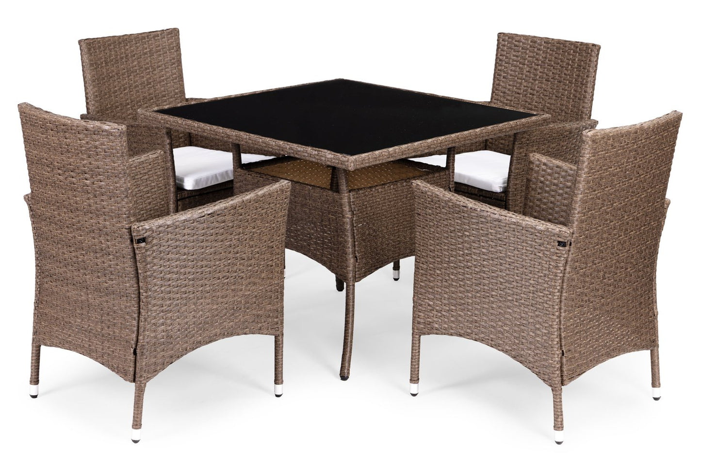 Garden Furniture Set with Rattan-Like Finish – 4 Chairs + Table MultiGarden