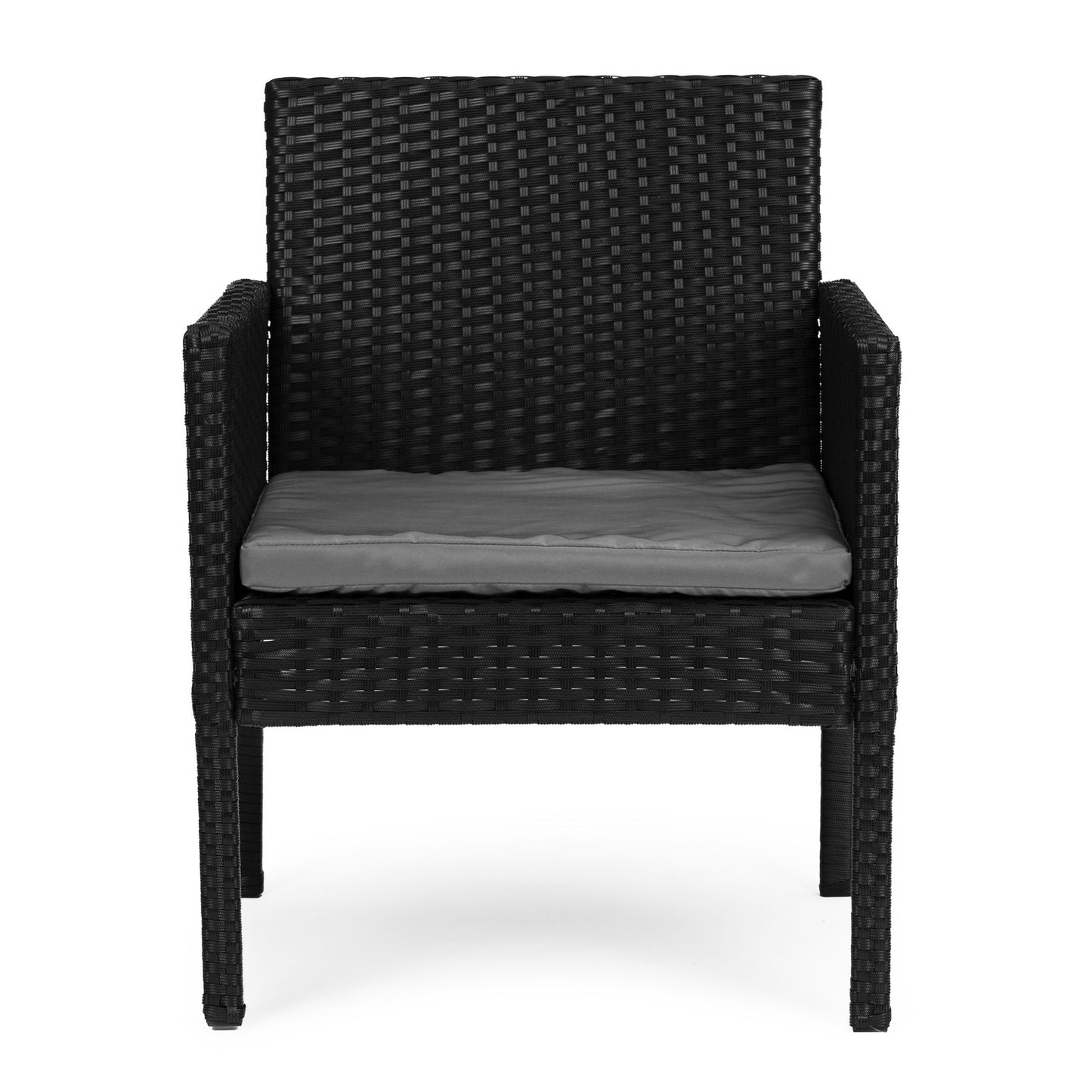 Garden Furniture Set with Rattan-Like Finish – Bench, Table, Chairs Black MultiGarden