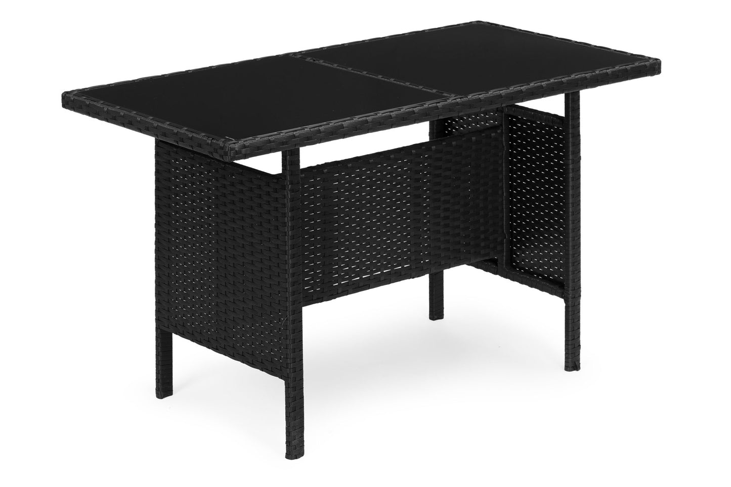 Garden Furniture Set with Rattan-Like Finish – Bench, Table, Chairs Black MultiGarden
