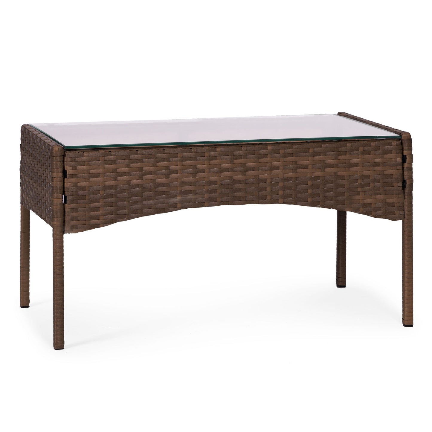 Garden Furniture Set with Rattan-Like Finish – Bench, Table, Chairs Brown MultiGarden