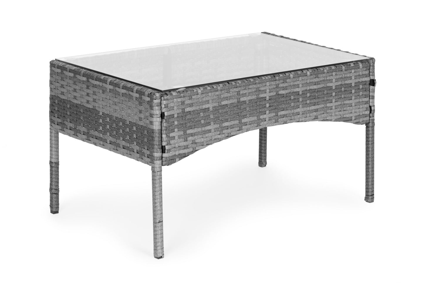 Garden Furniture Set with Rattan-Like Finish – Bench, Table, Chairs Grey MultiGarden