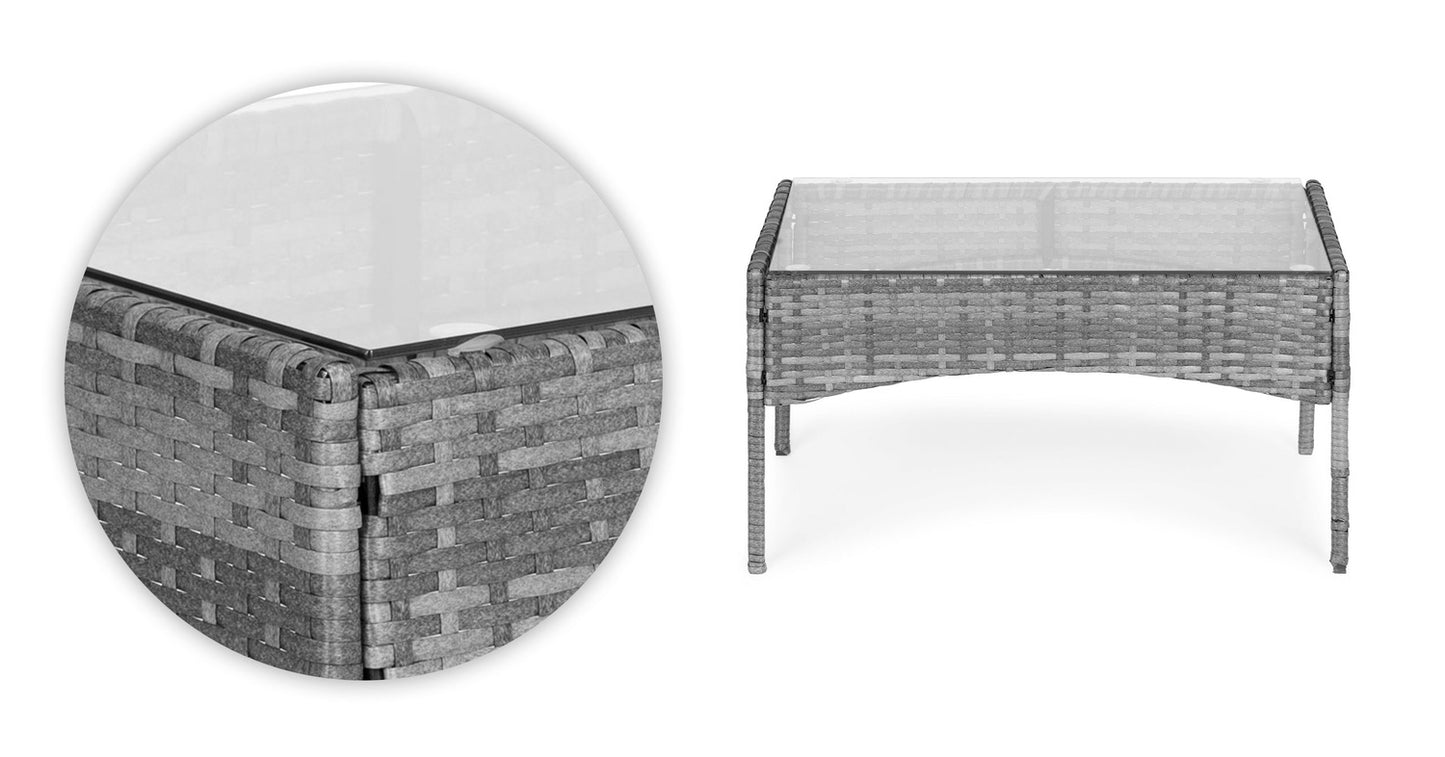 Garden Furniture Set with Rattan-Like Finish – Bench, Table, Chairs Grey MultiGarden
