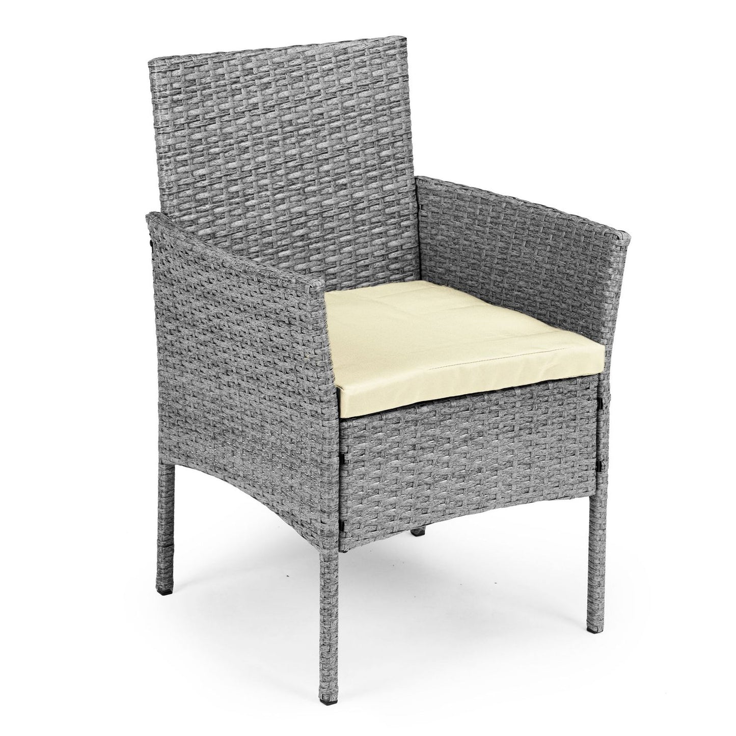 Garden Furniture Set with Rattan-Like Finish – Bench, Table, Chairs Grey MultiGarden