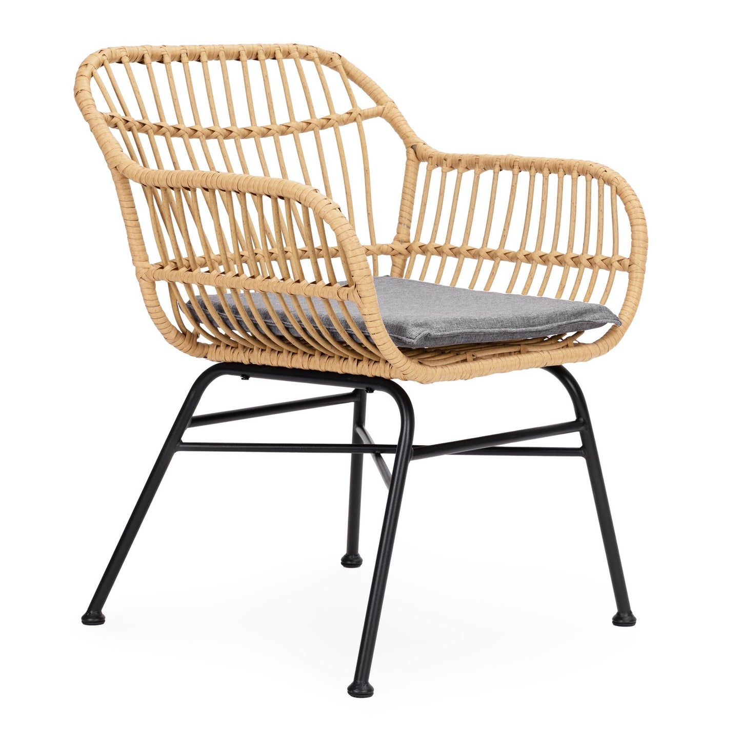 Garden Furniture Set with Rattan-Like Finish – Chairs, Table + Cushions MultiGarden