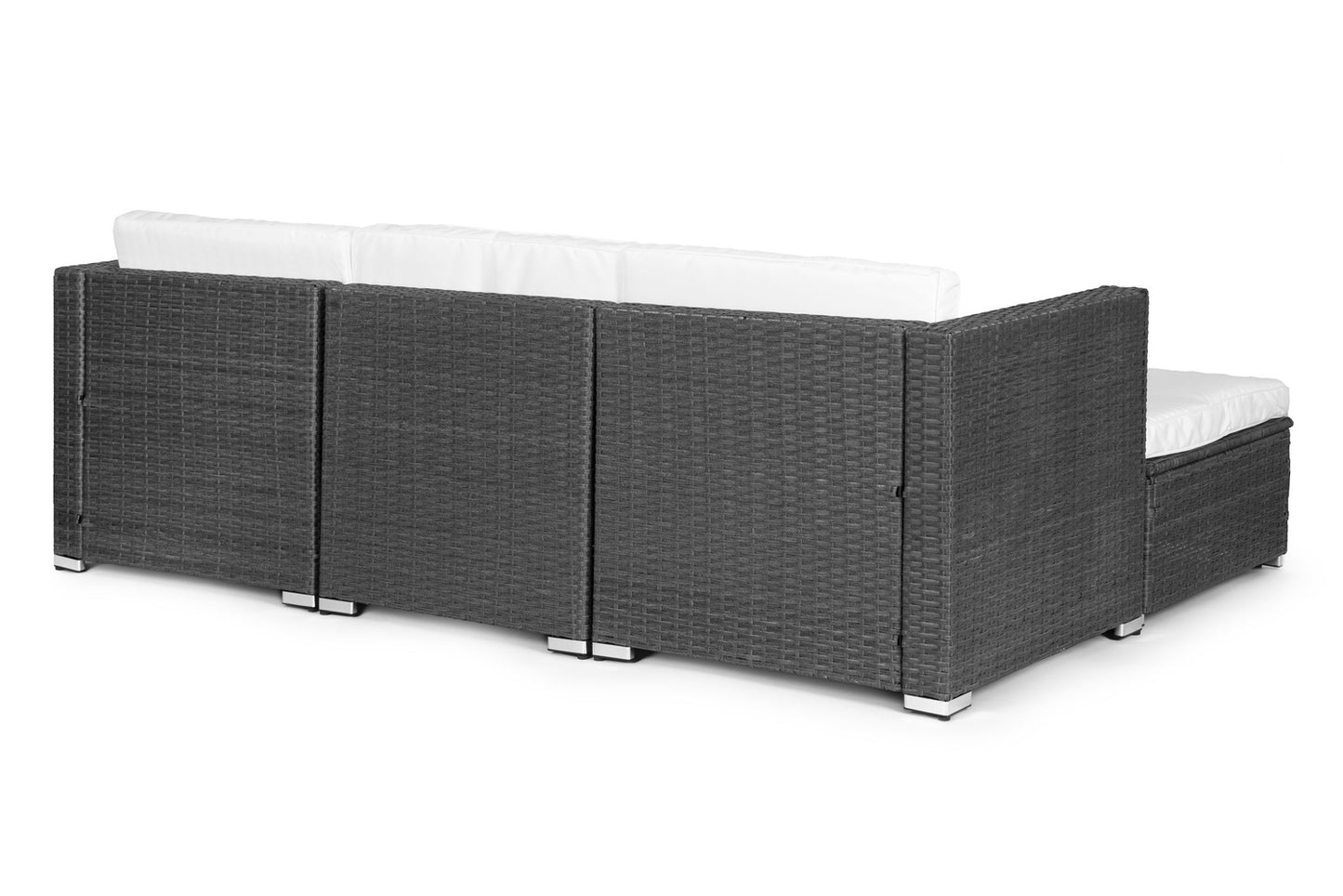 Garden Furniture Set with Rattan-Like Finish – Modular Corner Sofa and Table Grey MultiGarden