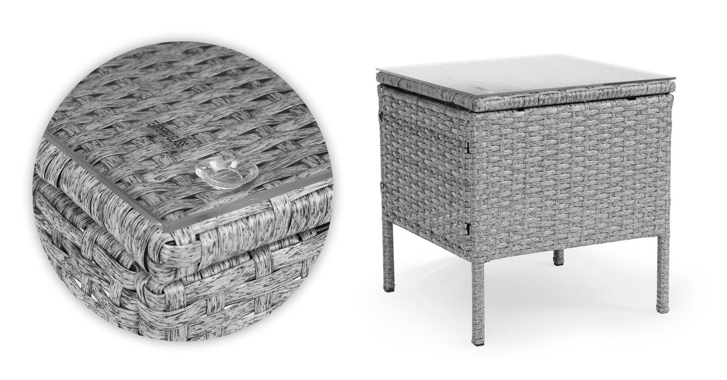 Garden Furniture Set with Rattan-Like Finish – Table and Chairs Grey MultiGarden