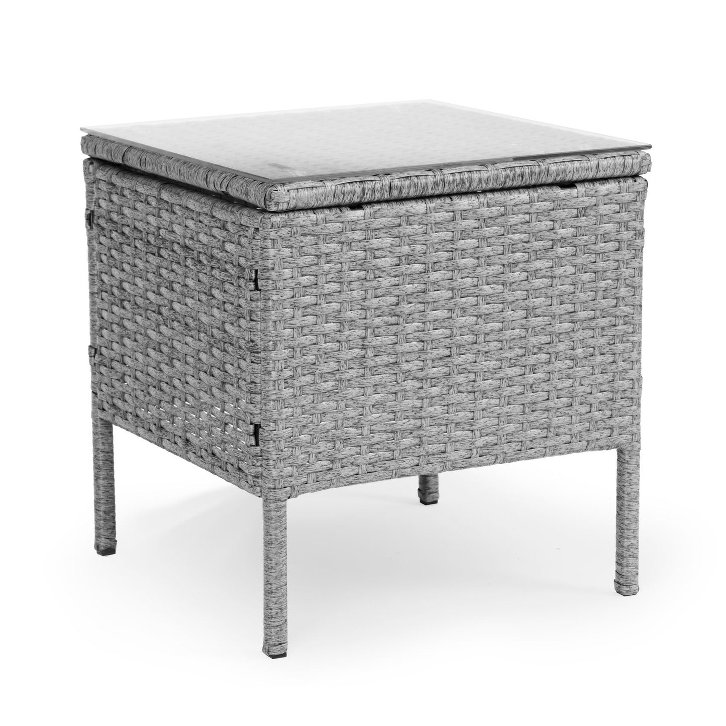 Garden Furniture Set with Rattan-Like Finish – Table and Chairs Grey MultiGarden