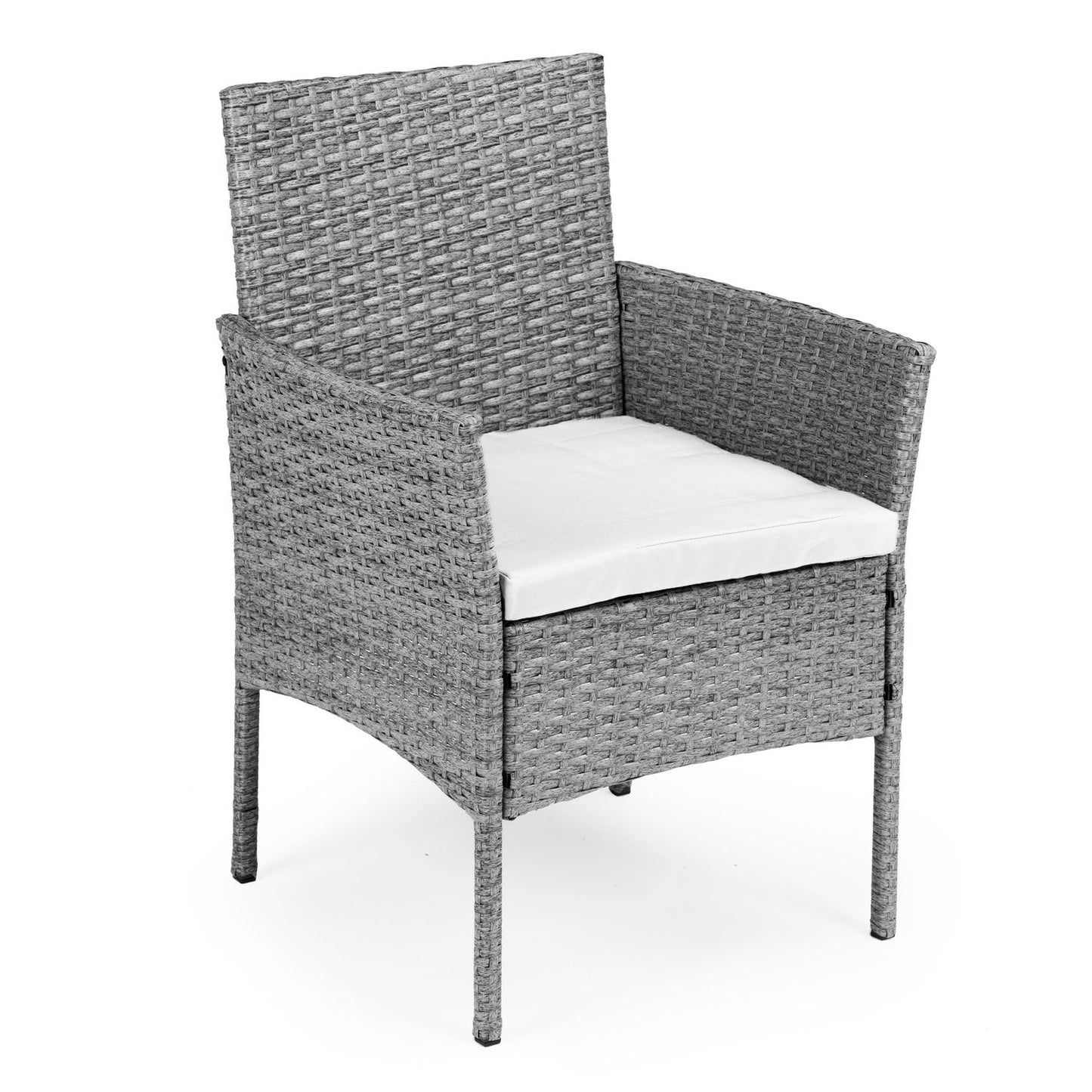 Garden Furniture Set with Rattan-Like Finish – Table and Chairs Grey MultiGarden