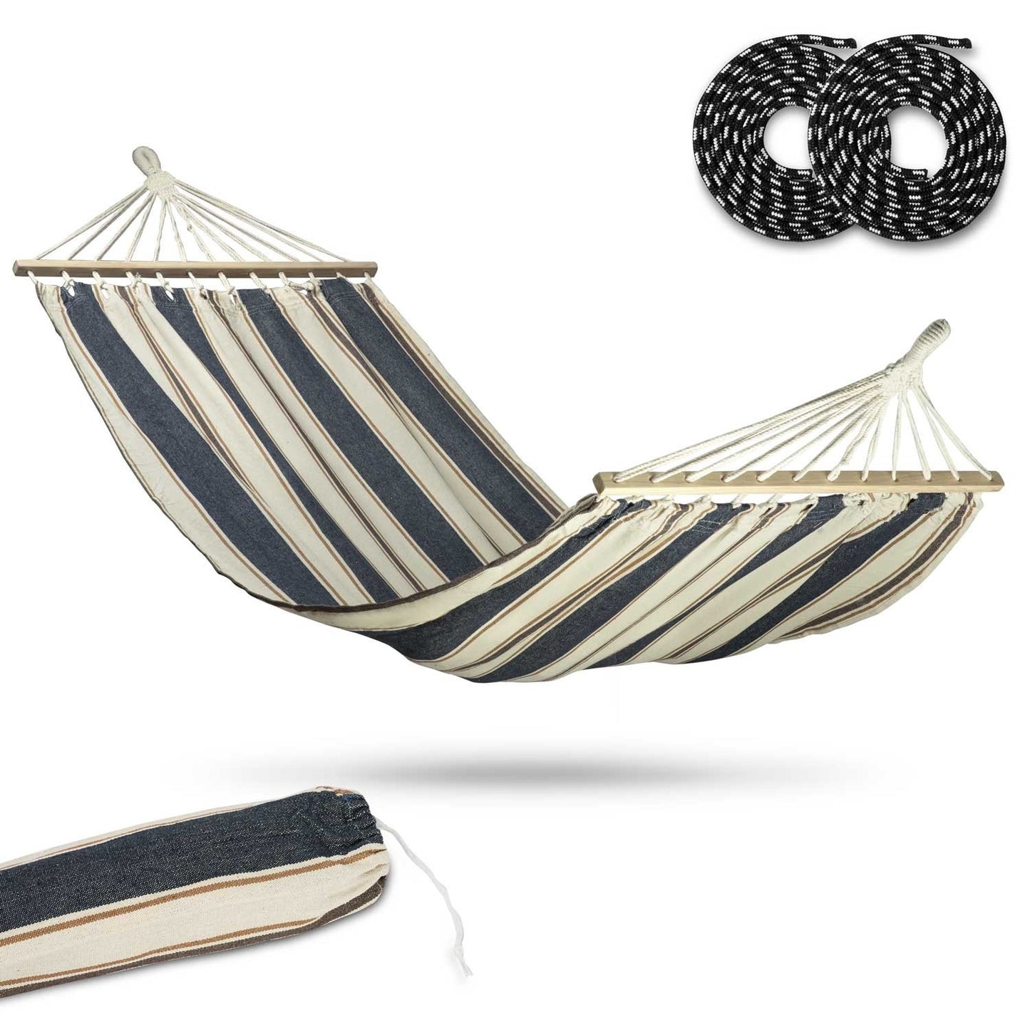 Garden Hammock Bahama Double White and Blue Sofotel