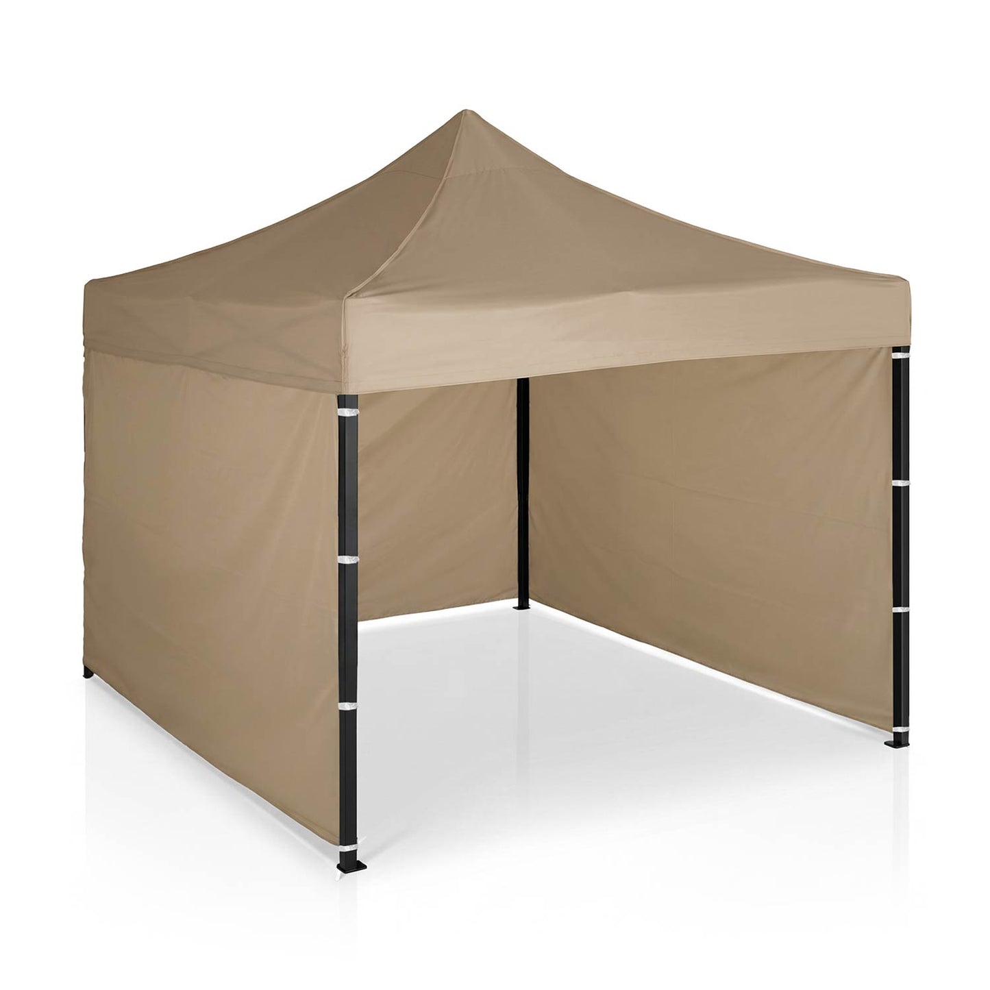 Garden Pavilion 3x3m Beige with 3 Walls, Waterproof