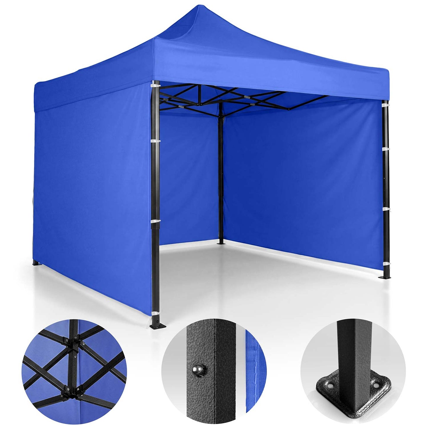 Garden Pavilion 3x3m Blue with 3 Walls, Waterproof
