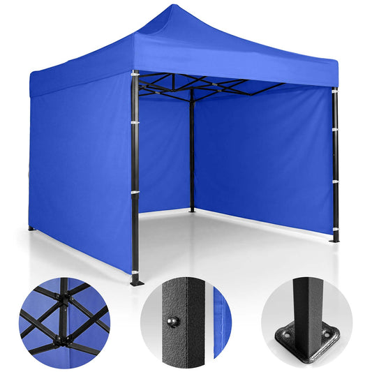 Garden Pavilion 3x3m Blue with 3 Walls, Waterproof
