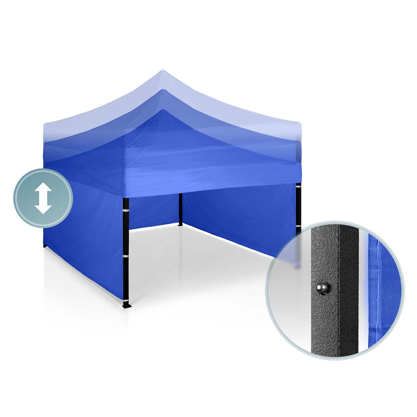Garden Pavilion 3x3m Blue with 3 Walls, Waterproof