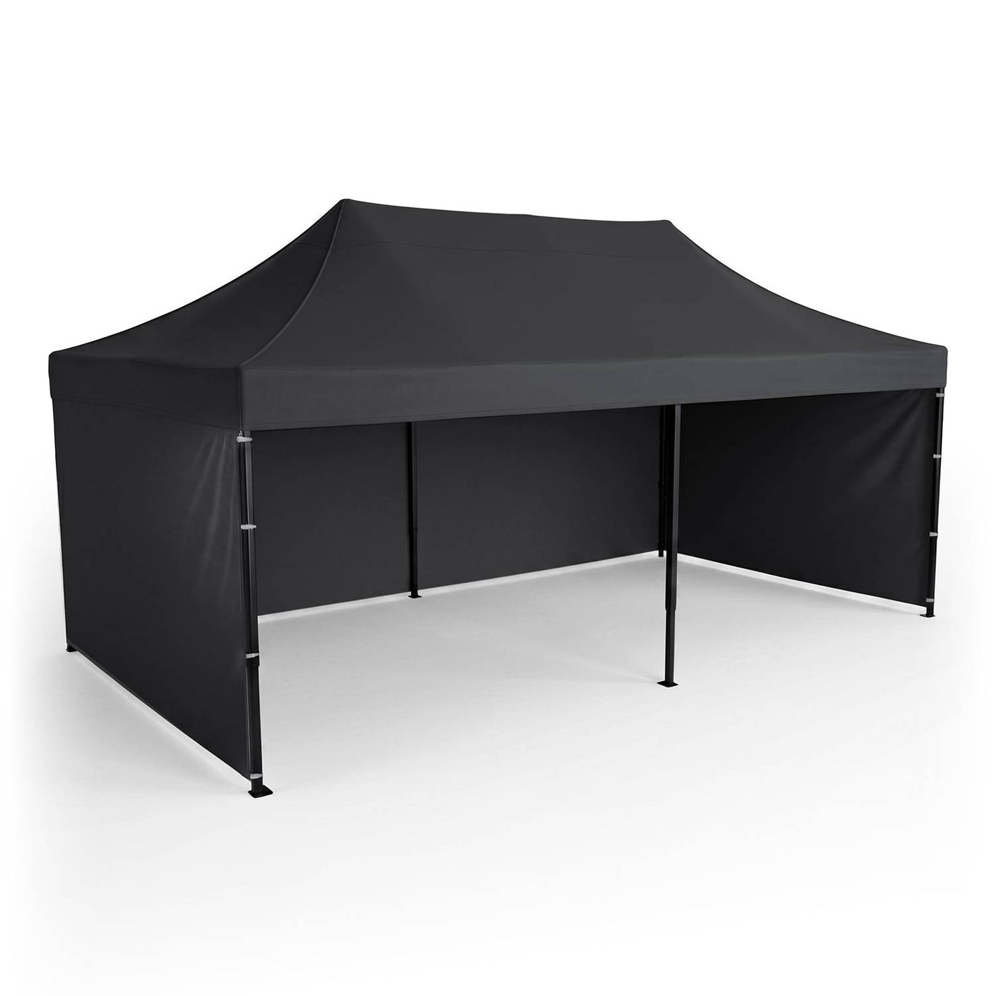 Garden Pavilion 3x6m, Black, 3 Walls, Waterproof