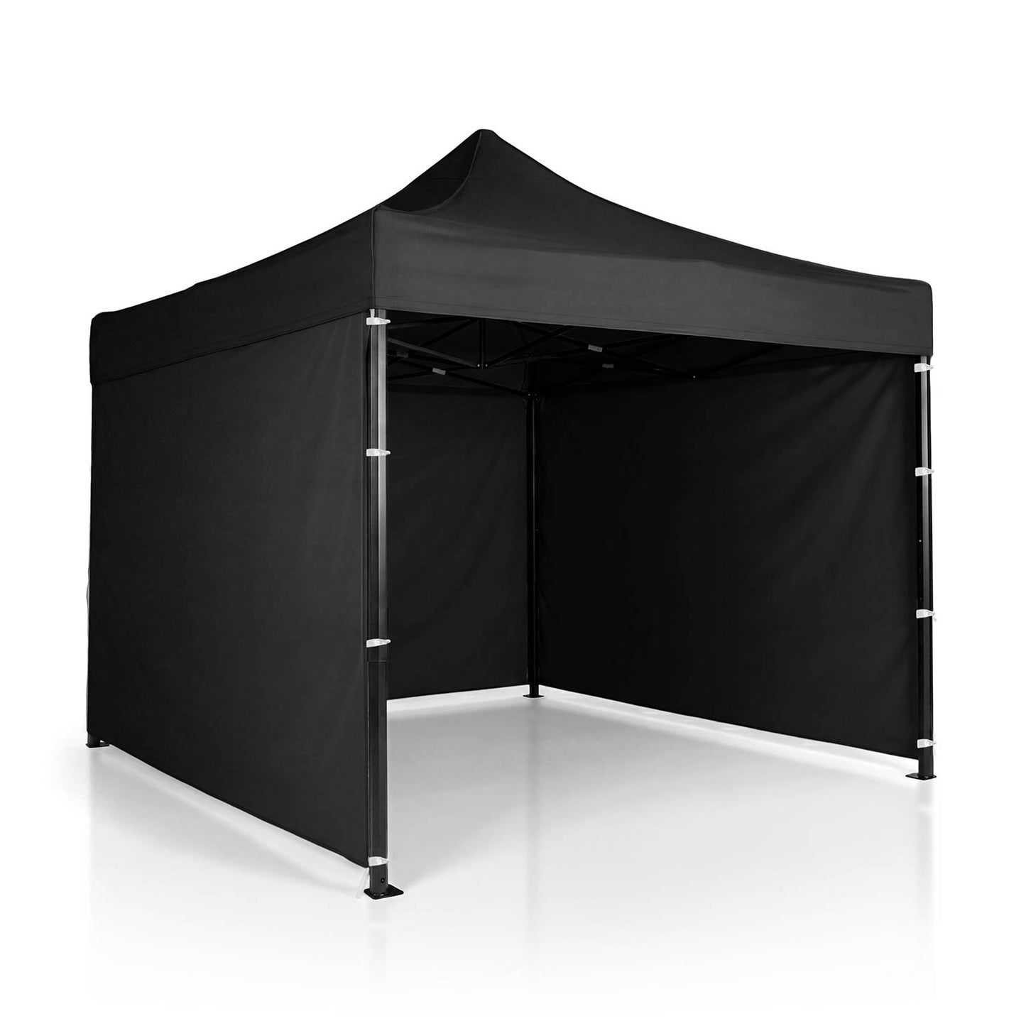 Garden Pavilion Tent, 3x3m, Black, 3 Sides, Waterproof