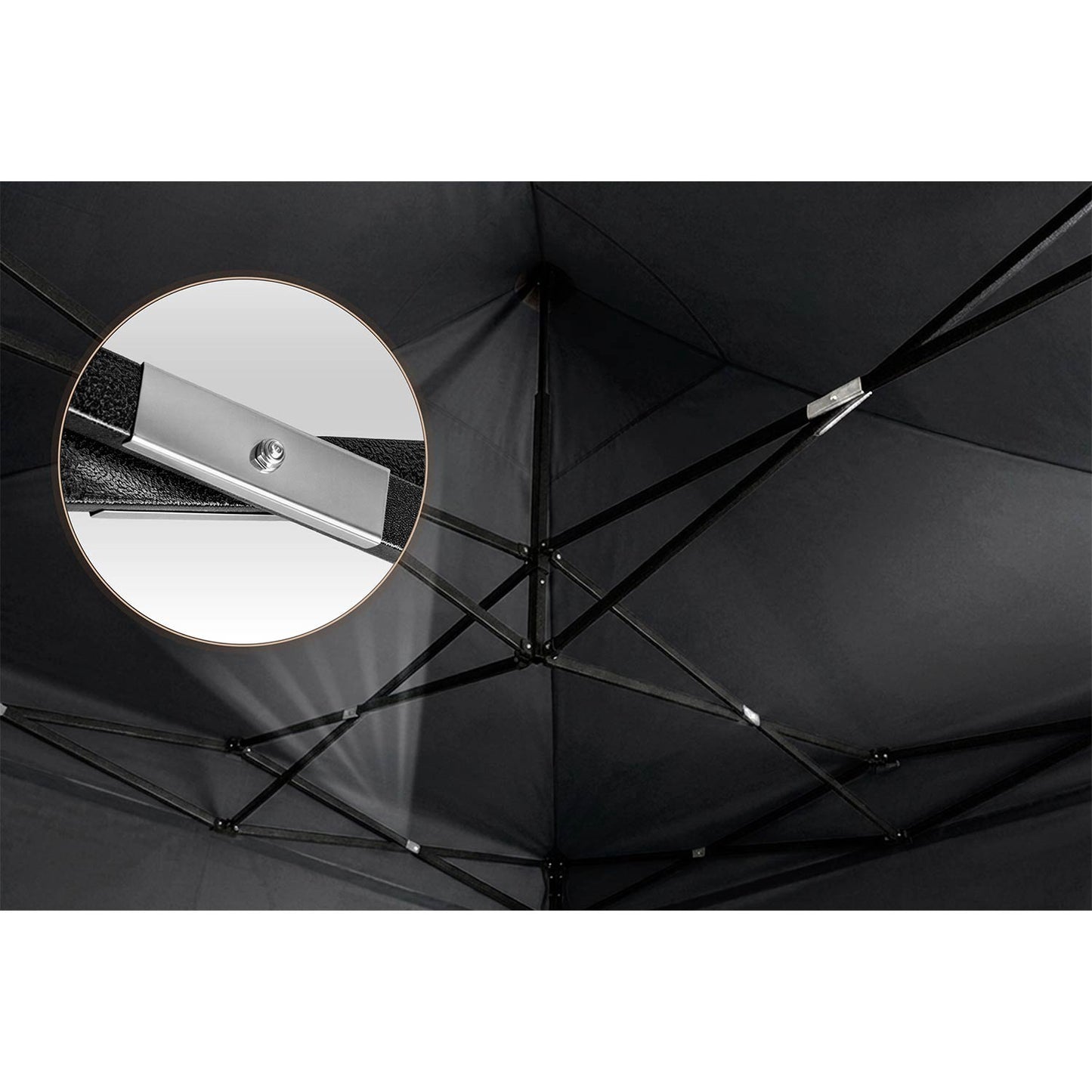 Garden Pavilion Tent, 3x3m, Black, 3 Sides, Waterproof