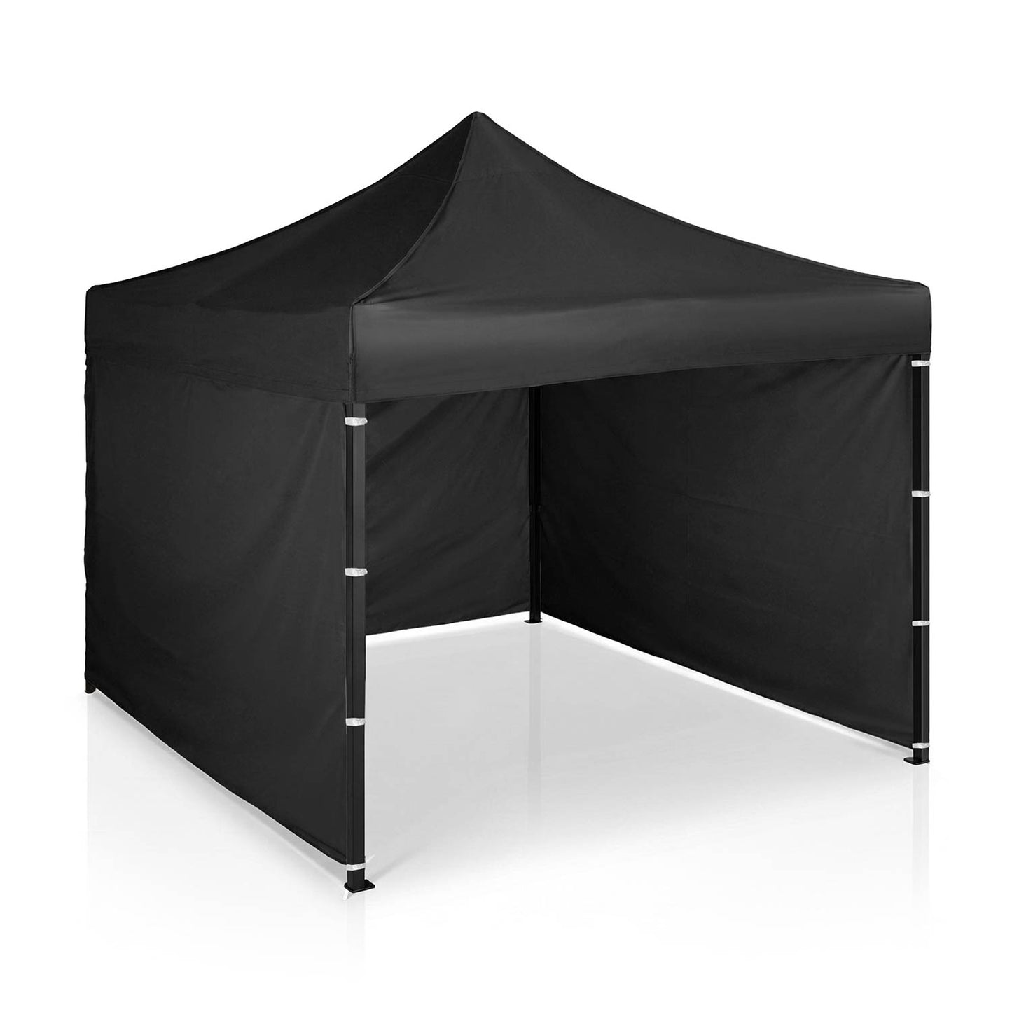 Garden Pavilion Tent, 3x3m, Black, 3 Sides, Waterproof