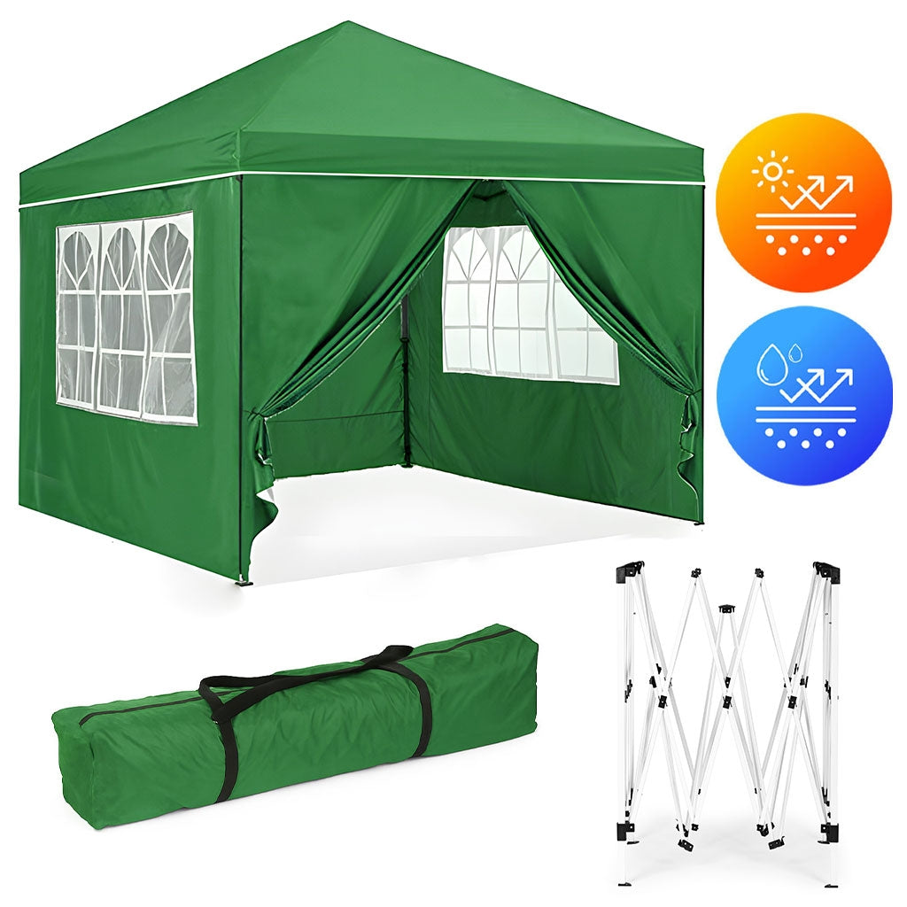 Garden Pavilion Tent 3x3 m Pop-Up with 4 Sidewalls MultiGarden