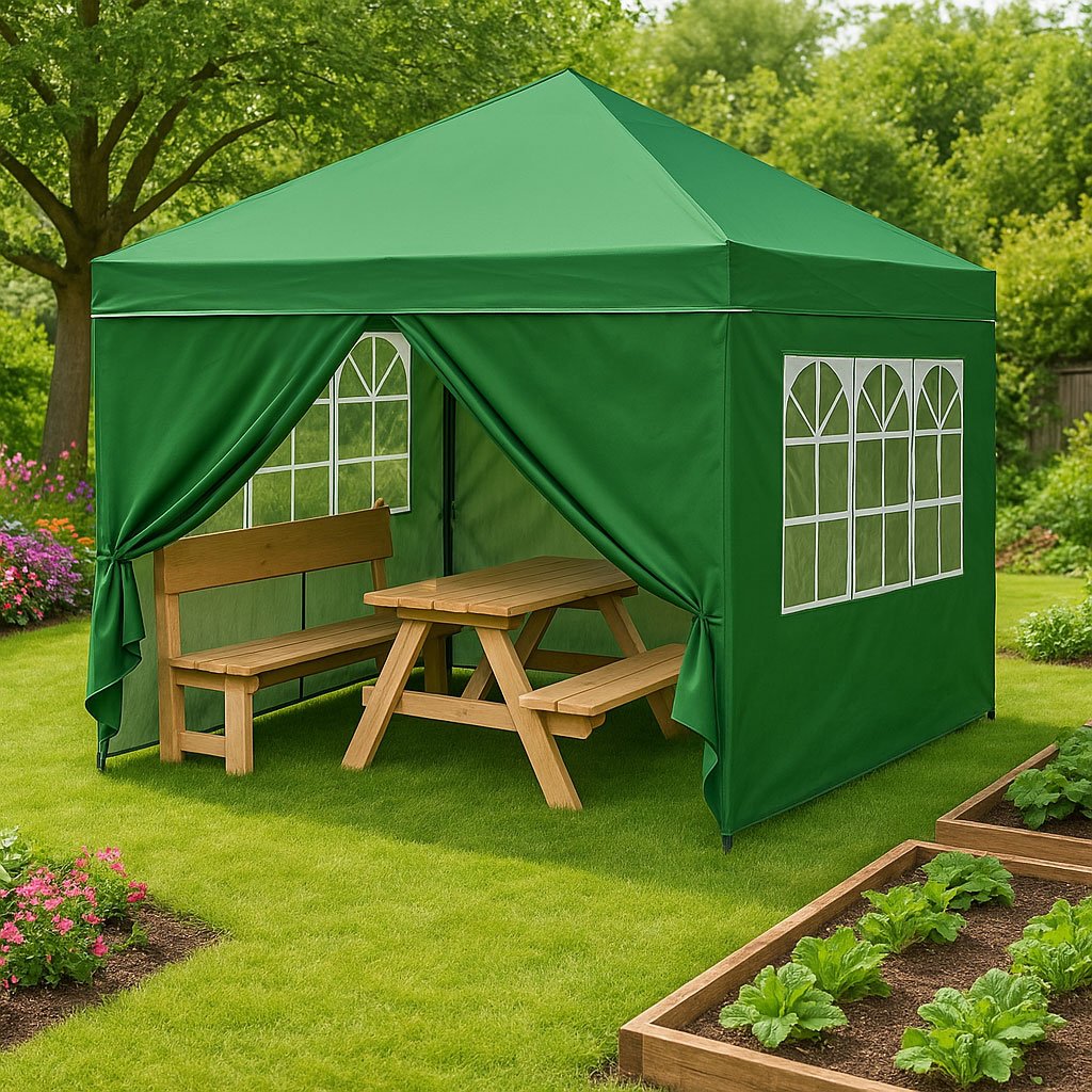 Garden Pavilion Tent 3x3 m Pop-Up with 4 Sidewalls MultiGarden
