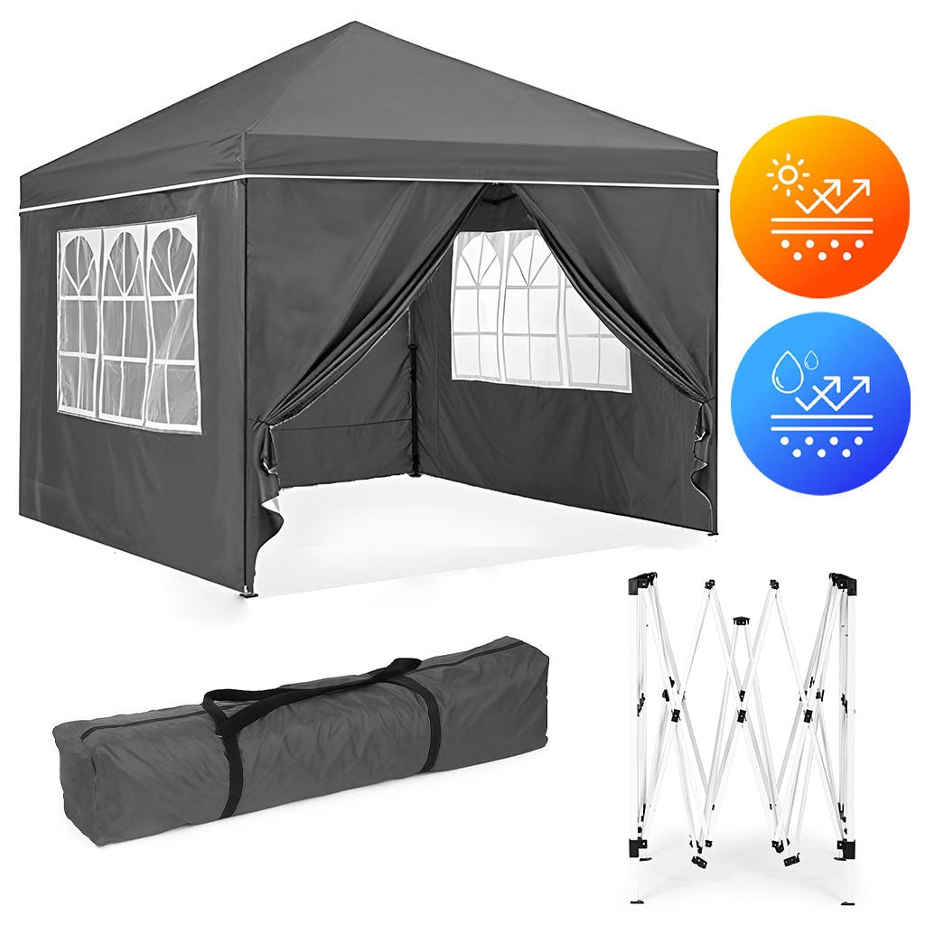Garden Pavilion Tent 3x3 m Pop-Up with 4 Sidewalls MultiGarden