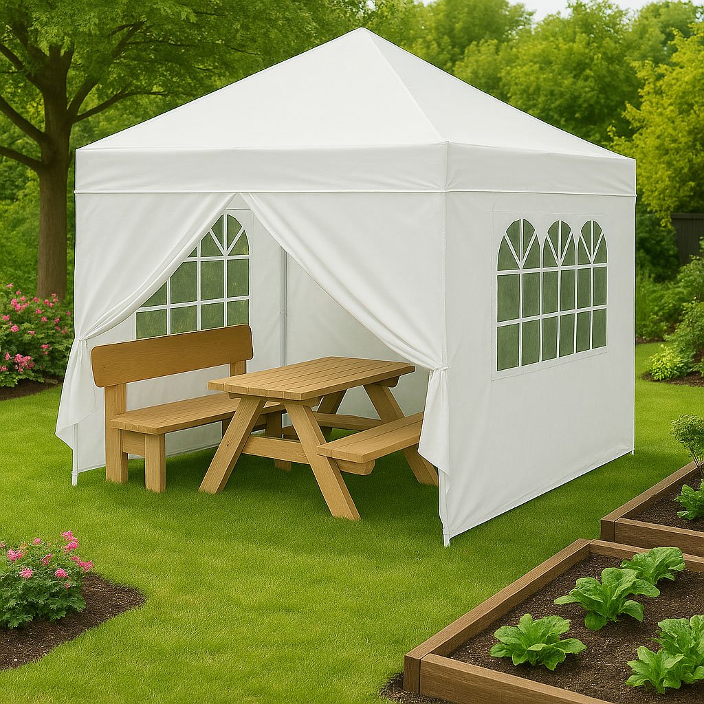 Garden Pavilion Tent 3x3 m Pop-Up with 4 Sidewalls MultiGarden