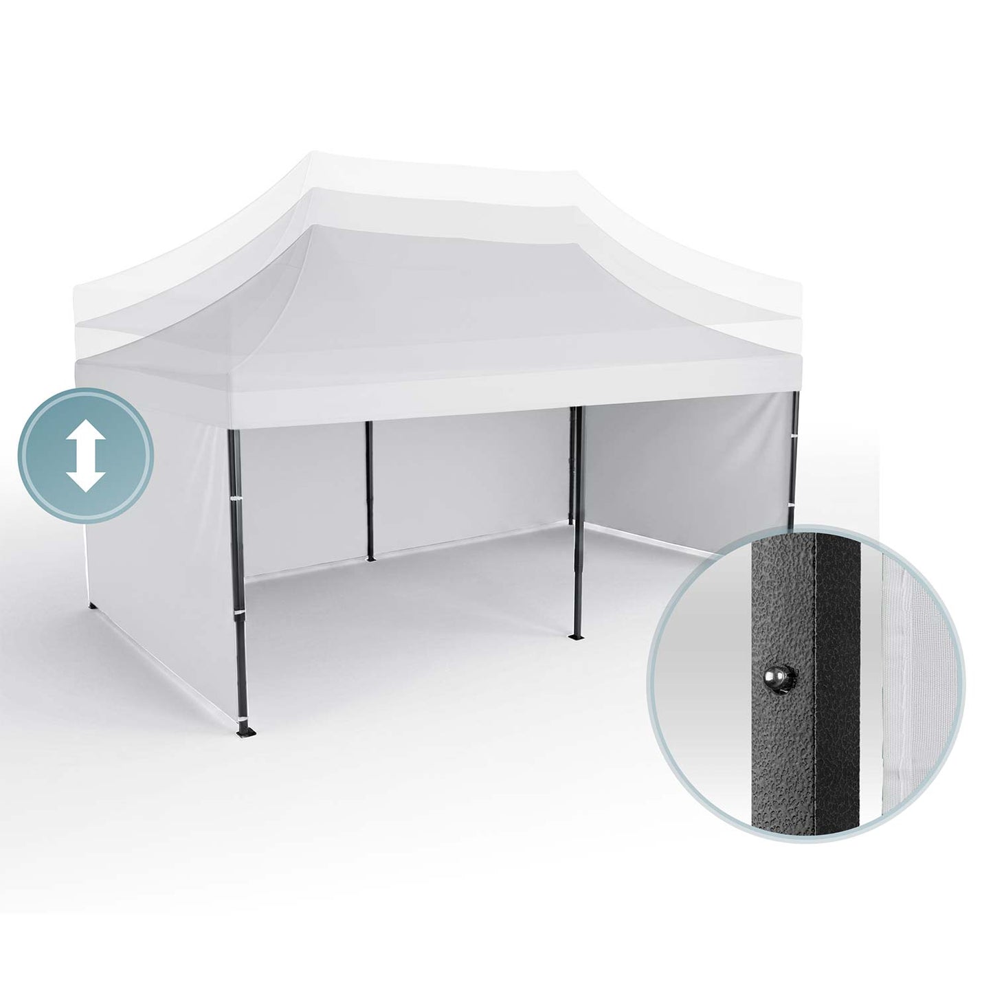 Garden Pavilion Tent 3x6m, White, 3 Walls, Waterproof