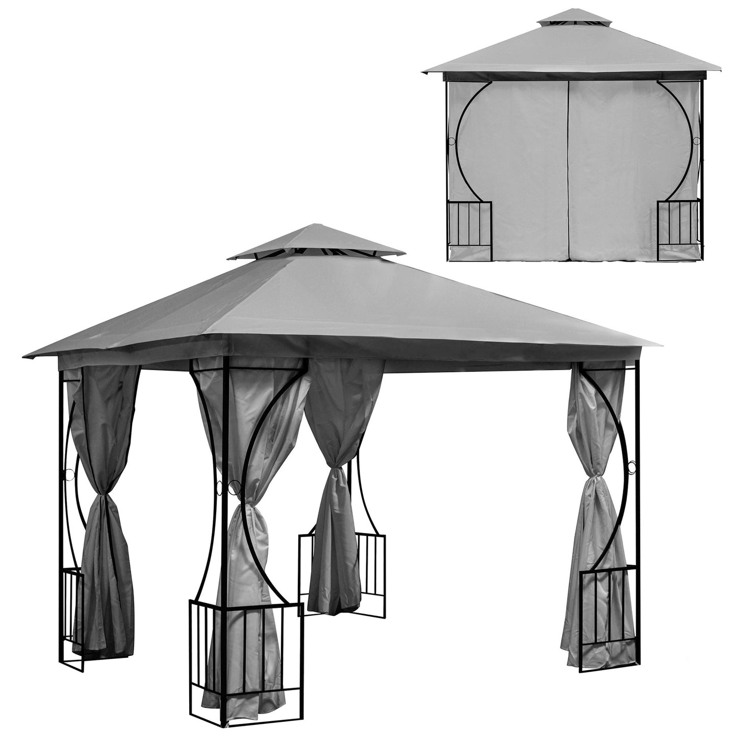 Garden Pavilion Tent Gazebo 3x3 m with 4 Sidewalls MultiGarden