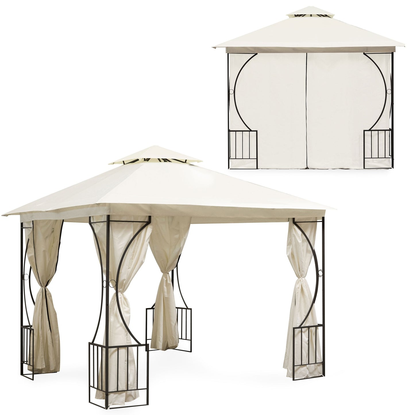 Garden Pavilion Tent Gazebo 3x3 m with 4 Walls MultiGarden