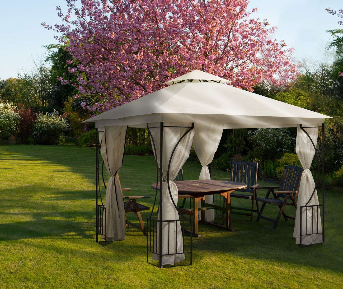 Garden Pavilion Tent Gazebo 3x3 m with 4 Walls MultiGarden