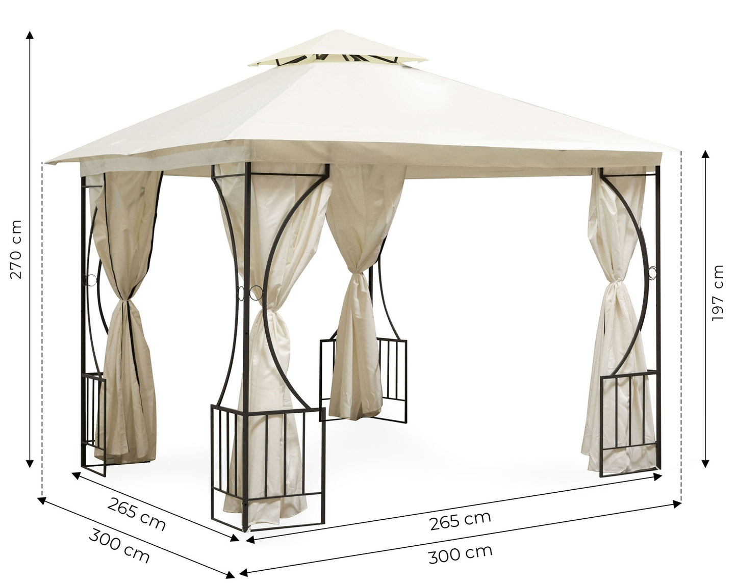 Garden Pavilion Tent Gazebo 3x3 m with Walls and Mosquito Net 2-in-1 MultiGarden