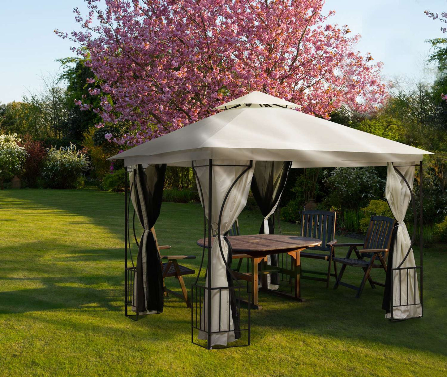 Garden Pavilion Tent Gazebo 3x3 m with Walls and Mosquito Net 2-in-1 MultiGarden