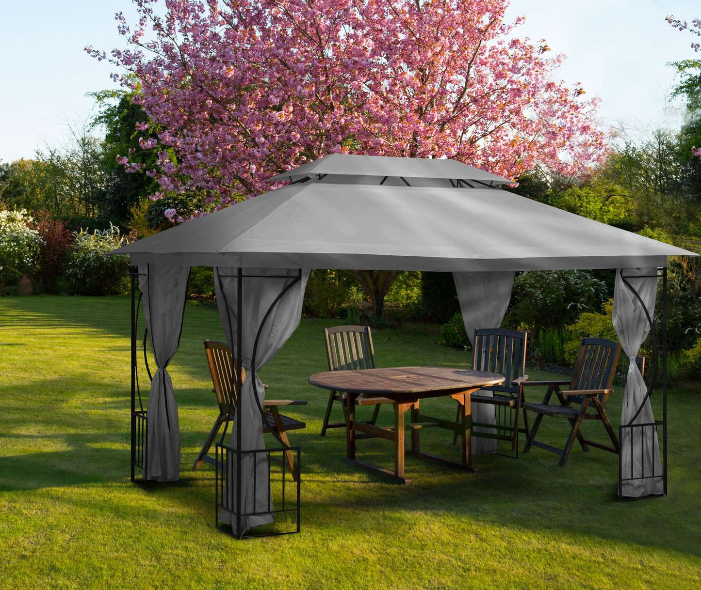 Garden Pavilion Tent Gazebo 3x4 m with Full Sidewalls MultiGarden