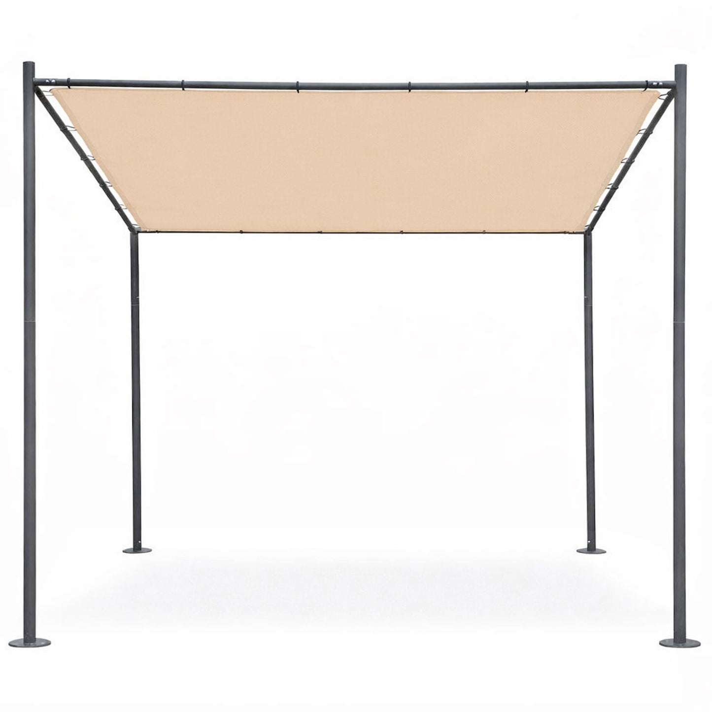 Garden Pergola 3x3m, Steel Frame, Beige Canopy