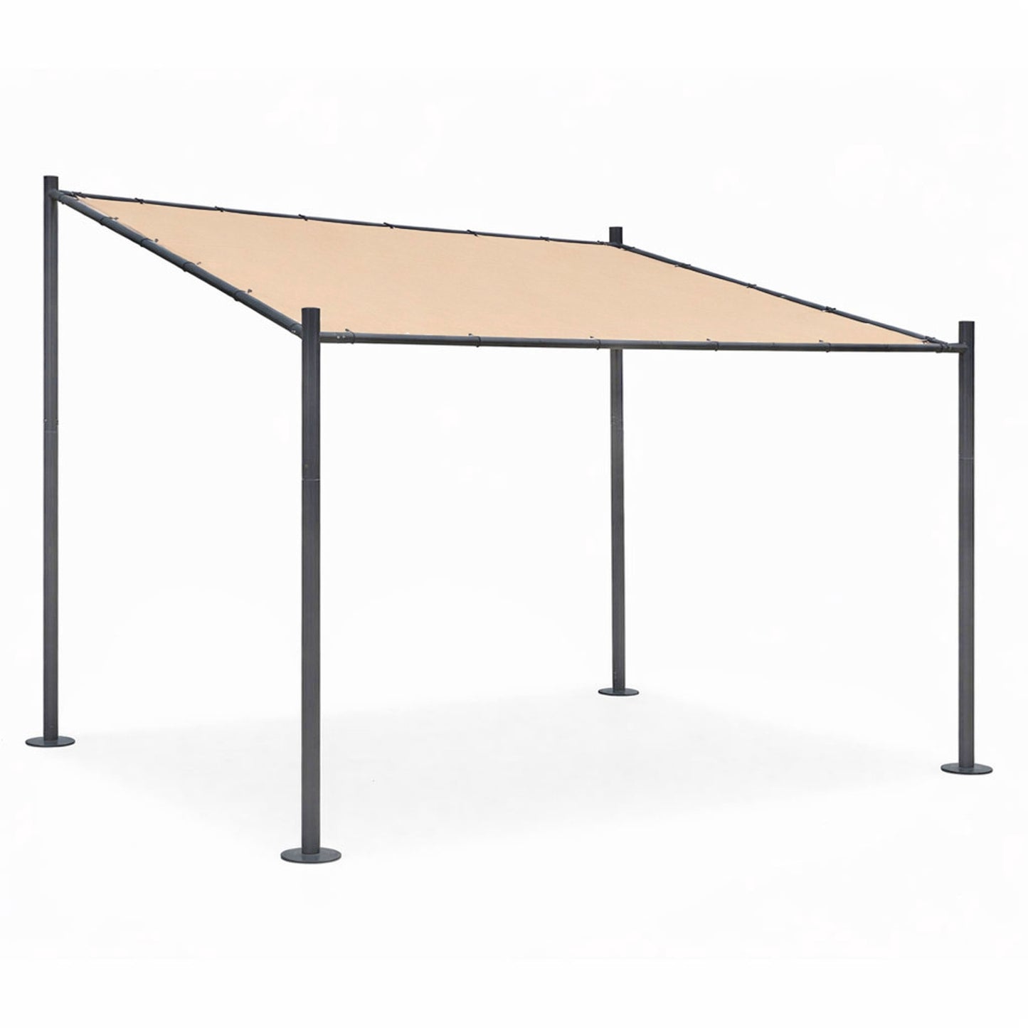 Garden Pergola 3x3m, Steel Frame, Beige Canopy