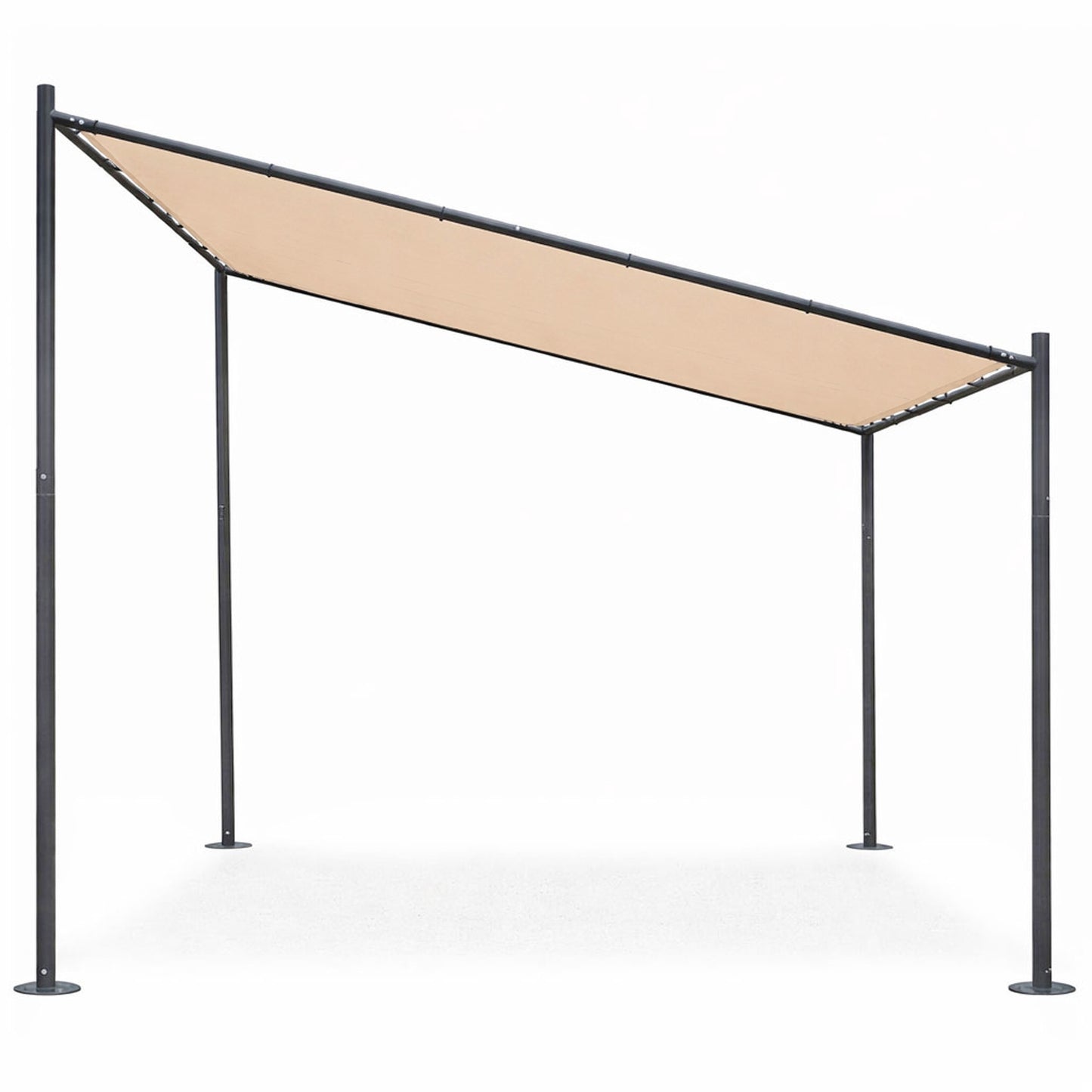 Garden Pergola 3x3m, Steel Frame, Beige Canopy