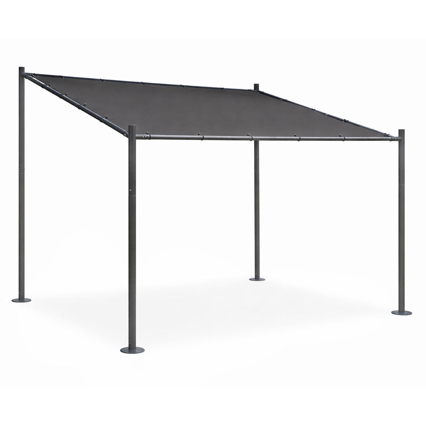 Garden Pergola 3x3m, Steel Frame, Grey Canopy