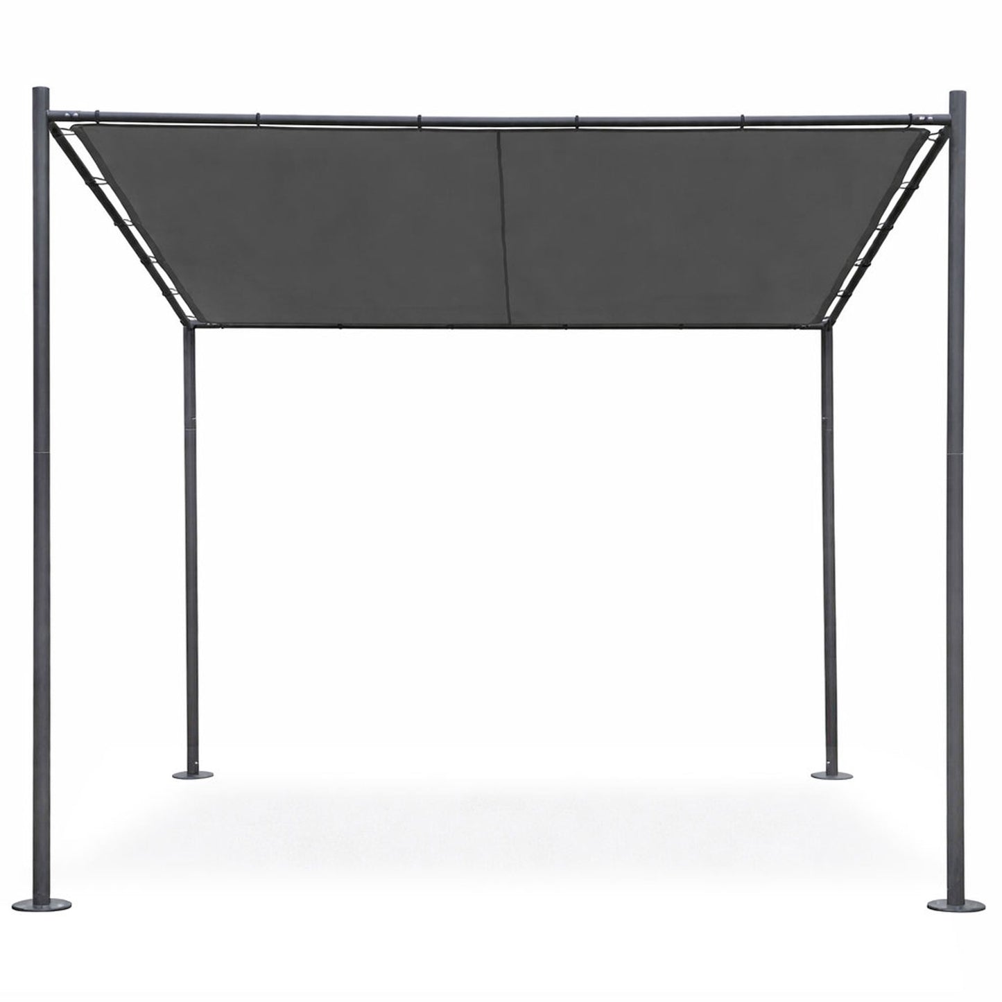 Garden Pergola 3x3m, Steel Frame, Grey Canopy